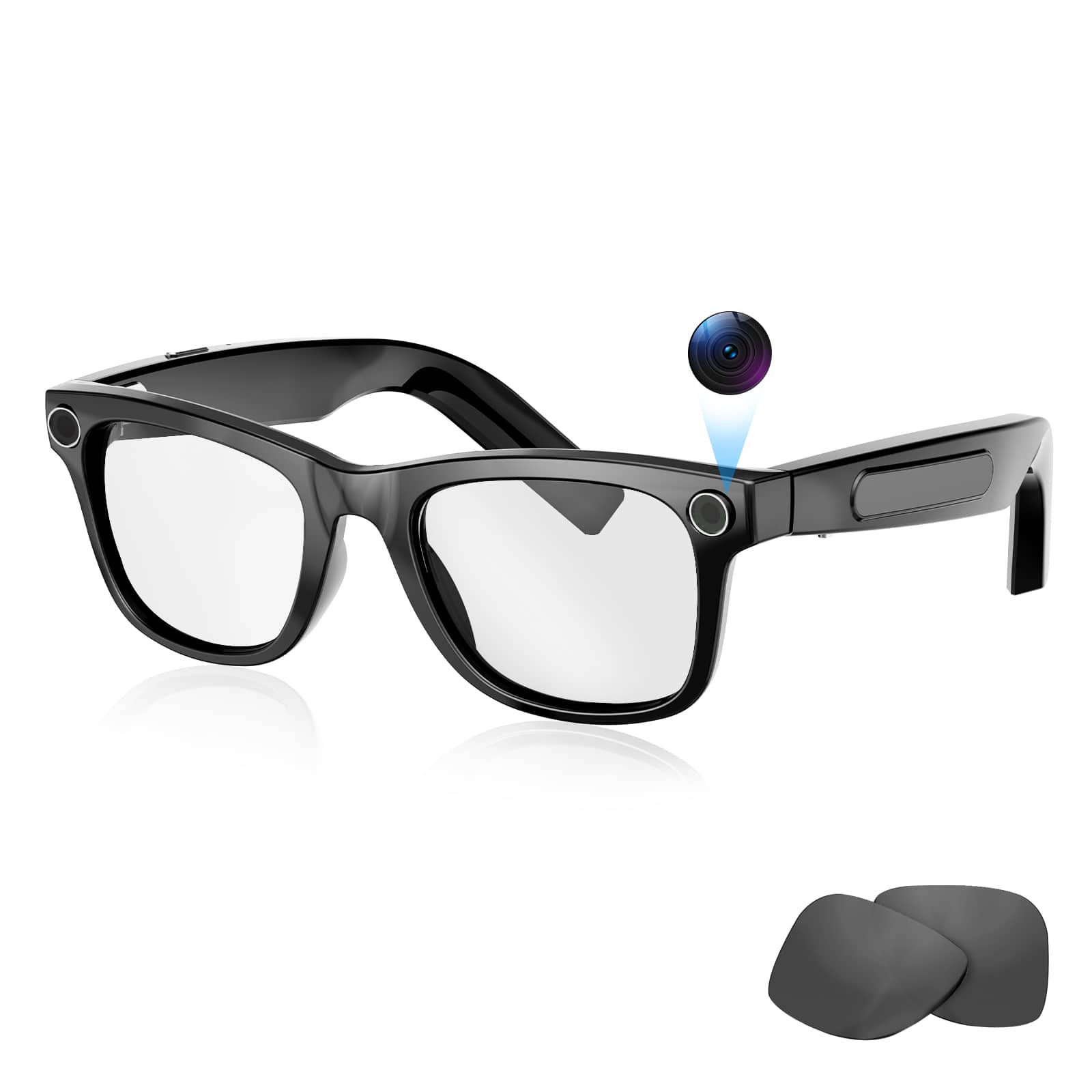 Skanty Furniture - AI Smart Glasses,Smart Glasses with Camera and Bluetooth,AI Glasses for Calls & Music,Smart Translation Glasses - Black