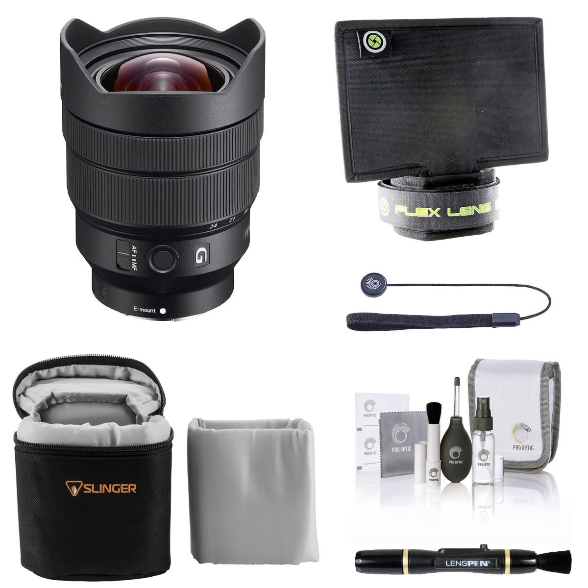 Bundle - FE 12-24mm f/4 G Lens for Sony E, with Flex Lens Shade, Soft Lens Case, Lens Cleaner, Cleaning Kit, price history on PriceWatchPro