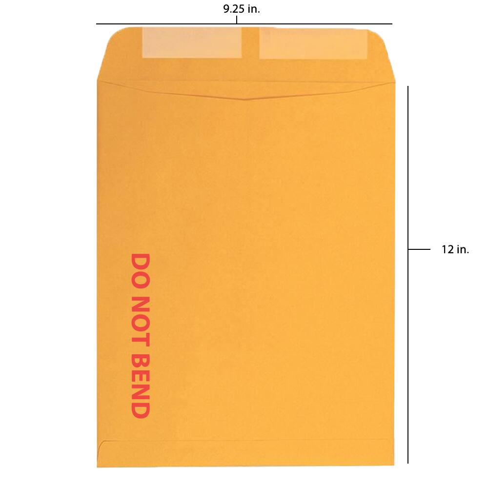 9.25 in.  
DO NOT BEND  
12 in.