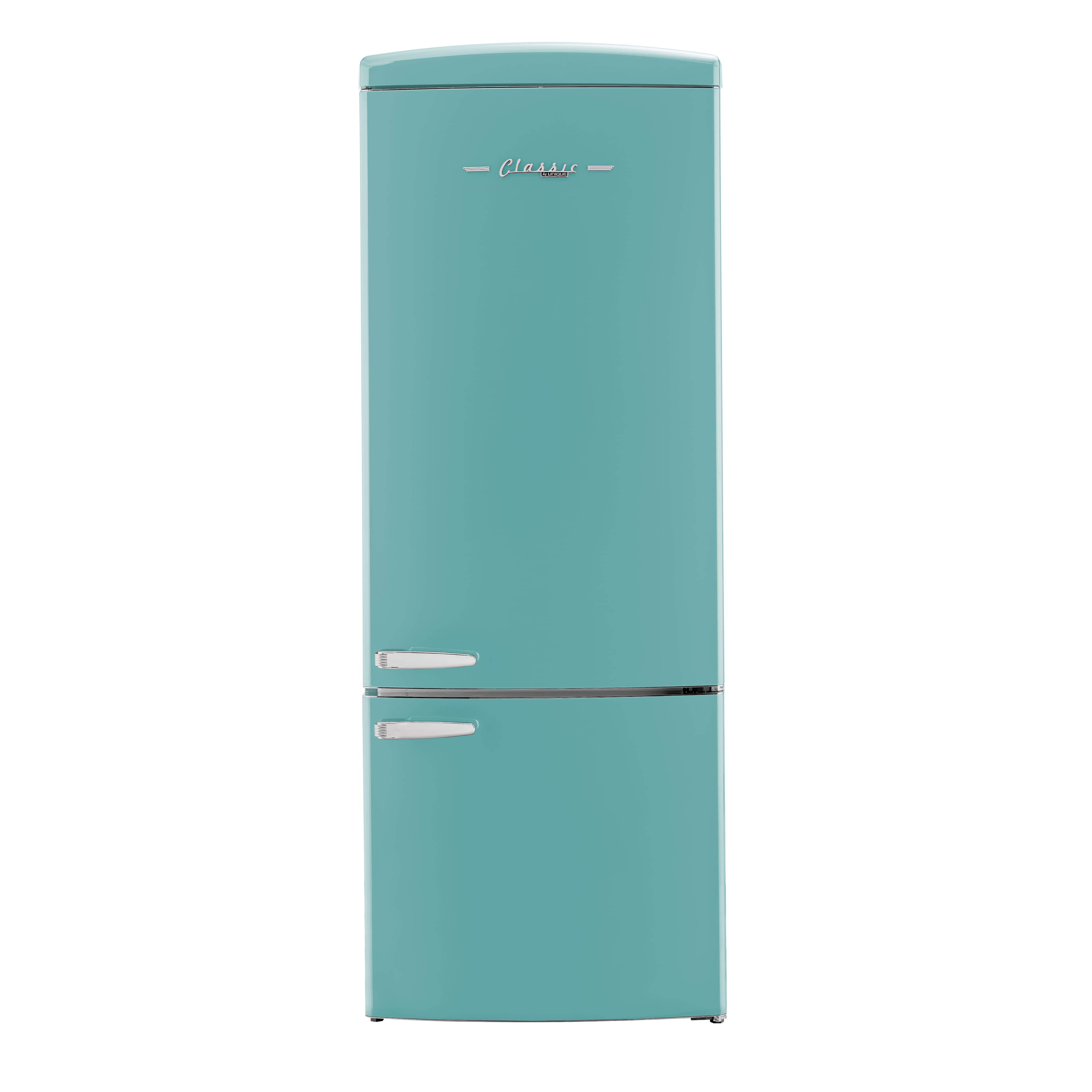 Unique Appliances - 28 in. Wide Classic Retro 16.7 cu.ft Bottom Freezer Counter Depth Refrigerator - Ocean Mist Turquoise