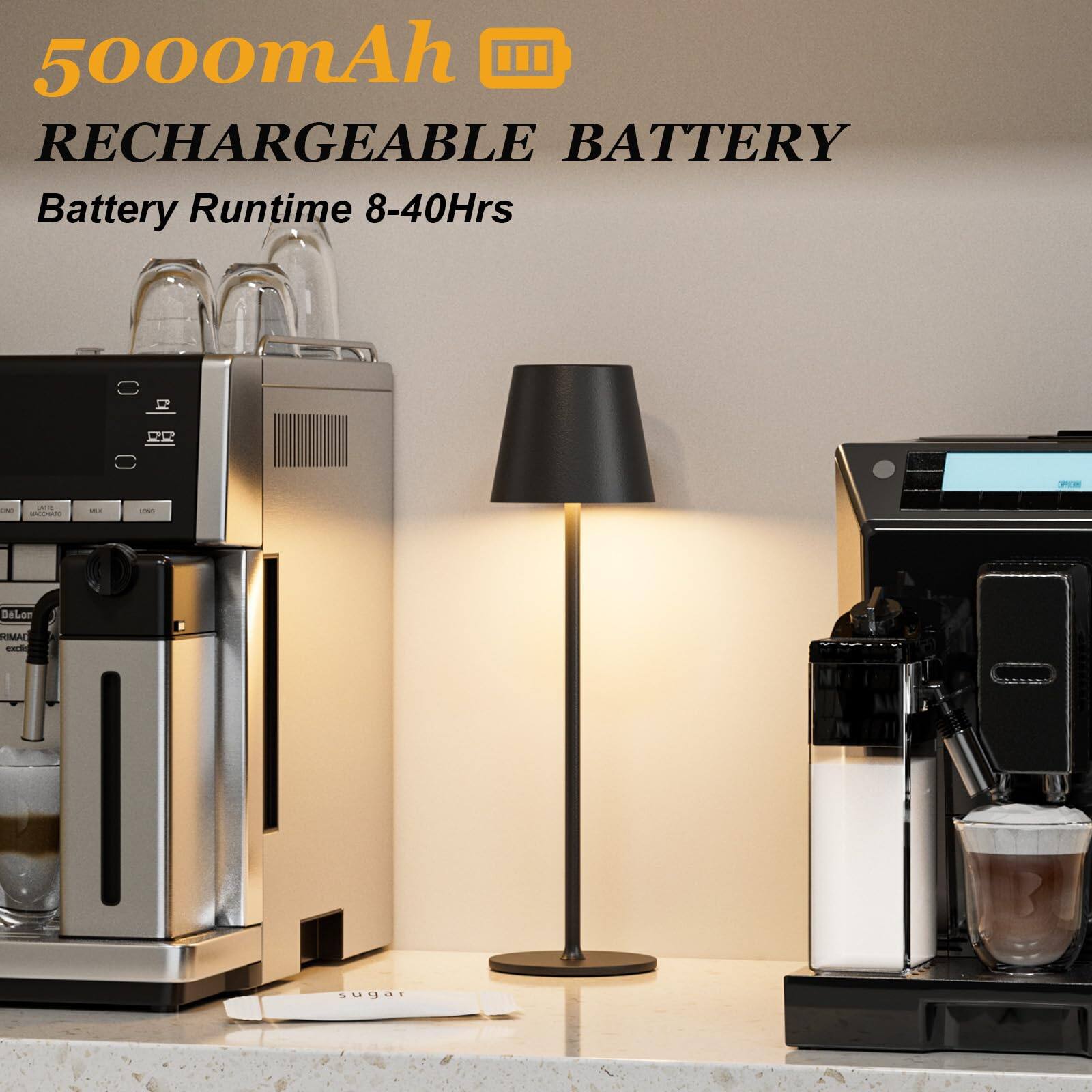 5000mAh RECHARGEABLE BATTERY  
Battery Runtime 8-40Hrs