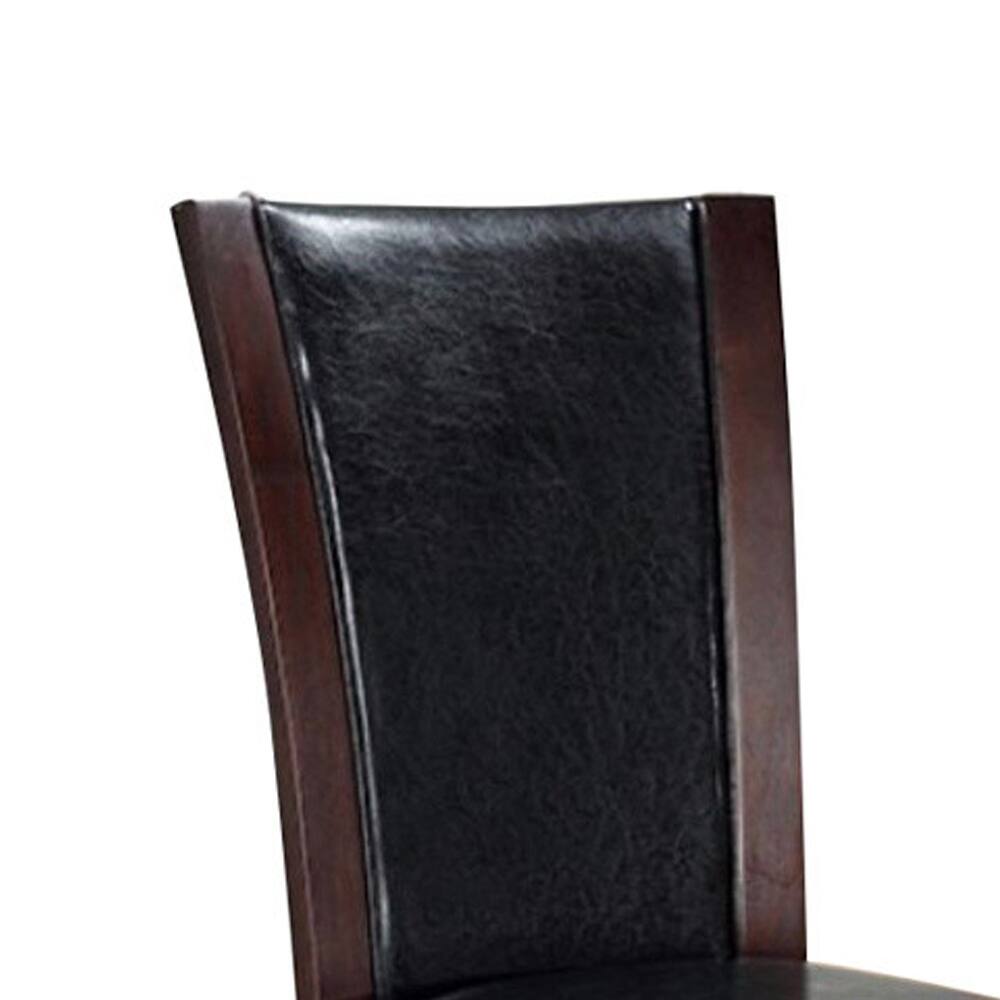 Alt View 1. Manhattan Lane - Parson Style Leatherette Wooden Side Chair, Set of 2, Cherry Brown - Brown.