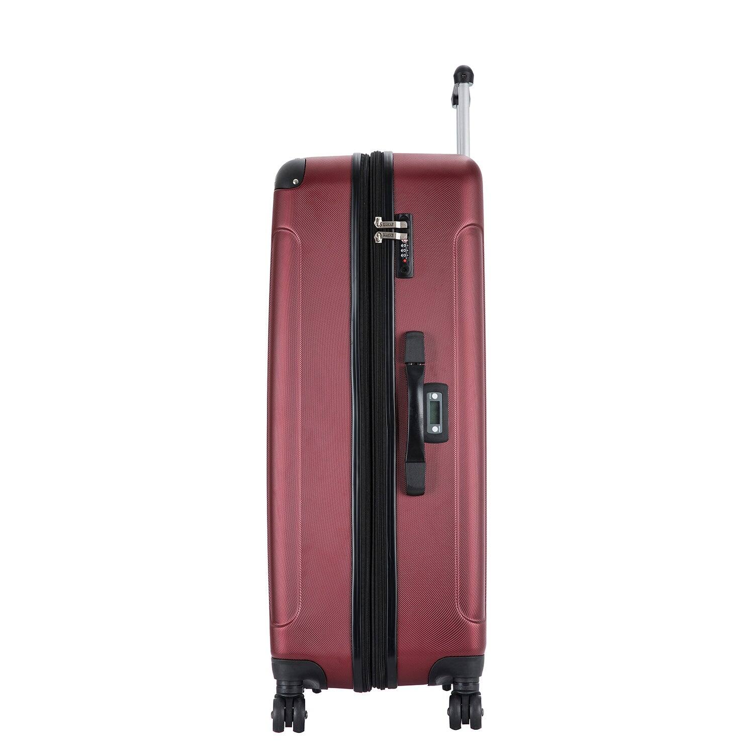 Alt View 1. DUKAP - Intely Smart Hardside 2 Piece Luggage Set 20"/28" with USB and integrated weight scale - WINE.