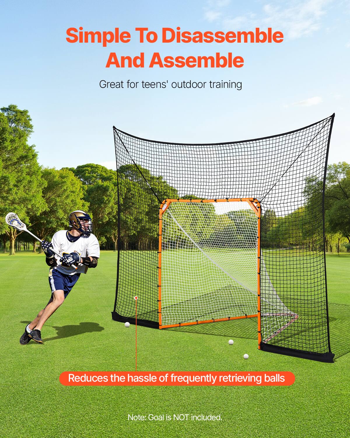 Simple To Disassemble And Assemble, Great for teens' outdoor training, Reduces the hassle of frequently retrieving balls, Note: Goal is NOT included.