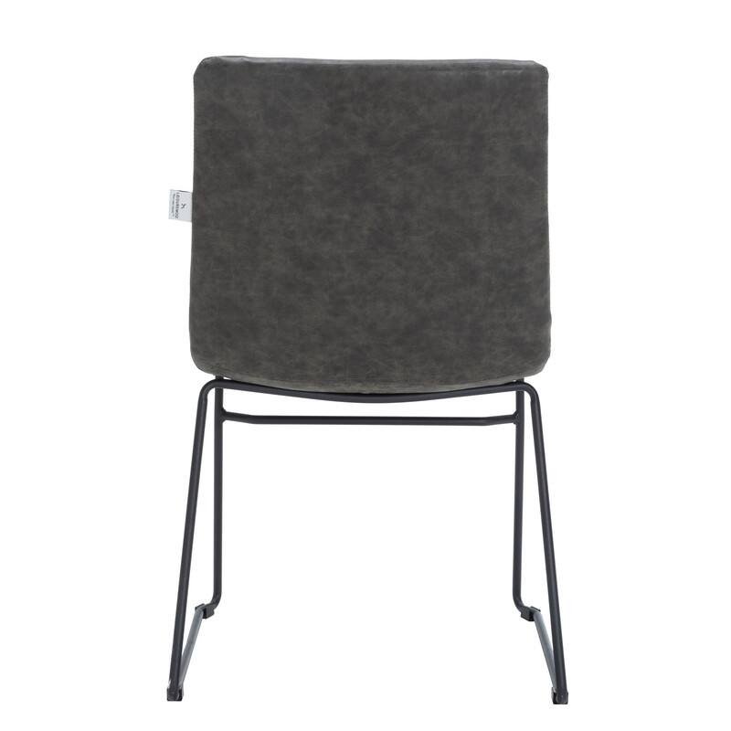 Alt View 6. LeisureMod - Zylar Office Guest Chair with PU Leather, Foam Cushion & Stainless Steel Base - Charcoal.