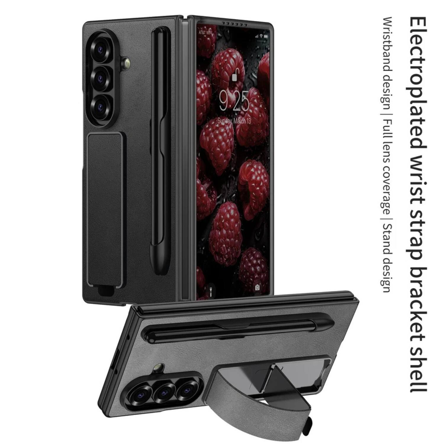 Electroplated wrist strap bracket shell  
Wristband design | Full lens coverage | Stand design