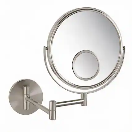Front. OMOMMD - Wall Mount Mirror For Bathroom Makeup With Magnification And Spot Finish Model Jpn - Default.