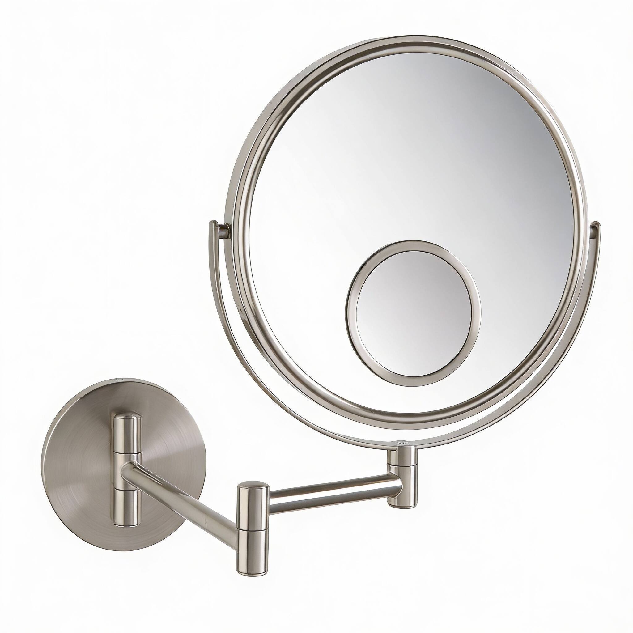 Front. METALTON - Wall Mount Mirror For Bathroom Makeup With Magnification And Spot Finish Model Jpn - Default.