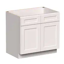 Boyel Living - 36-in W x 34.5-in H x 24-in D Shaker RTA Kitchen Sink Base Cabinet with Soft-Close - White Shaker