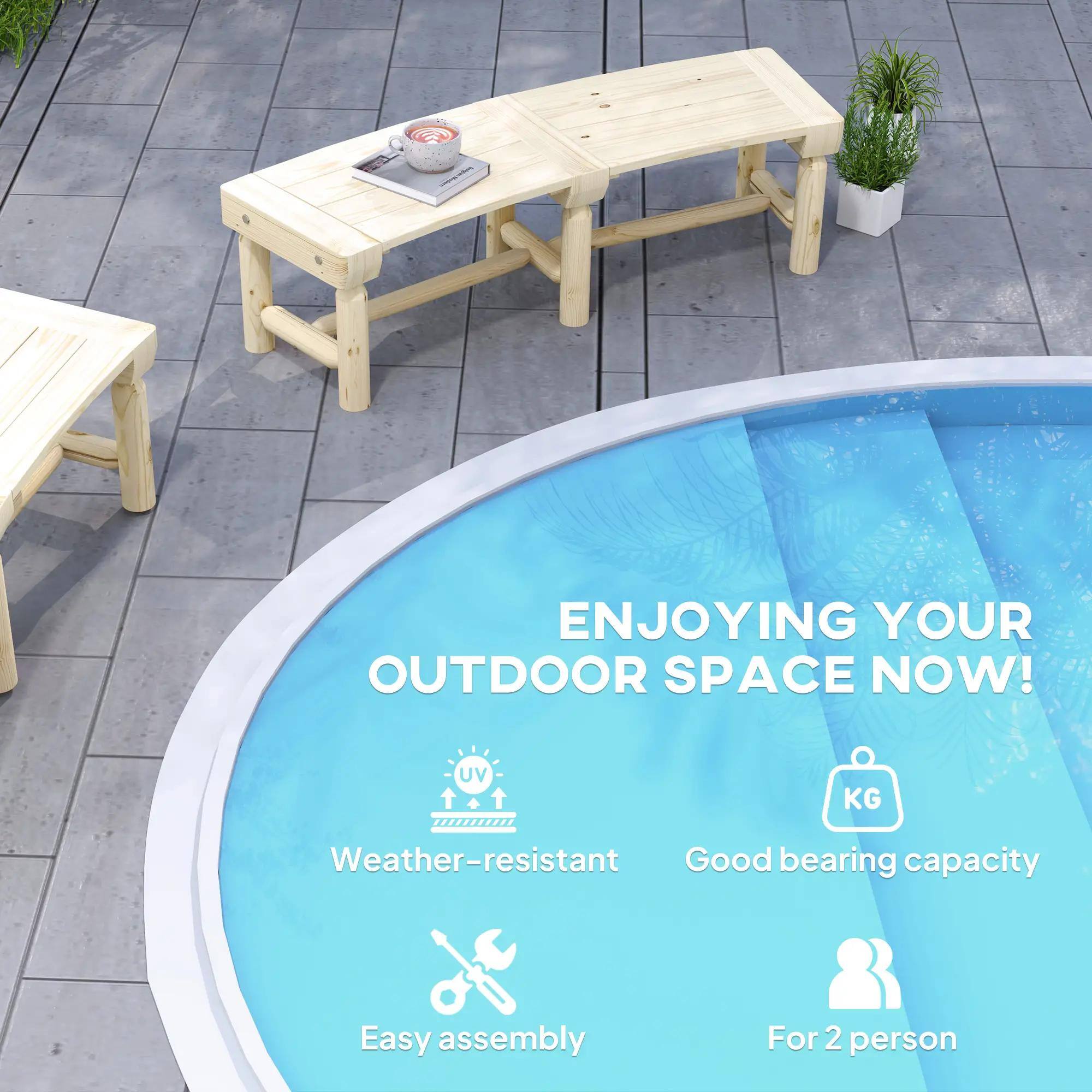 ENJOYING YOUR OUTDOOR SPACE NOW!

- UV KG
- Weather-resistant
- Good bearing capacity
- Easy assembly
- For 2 person
