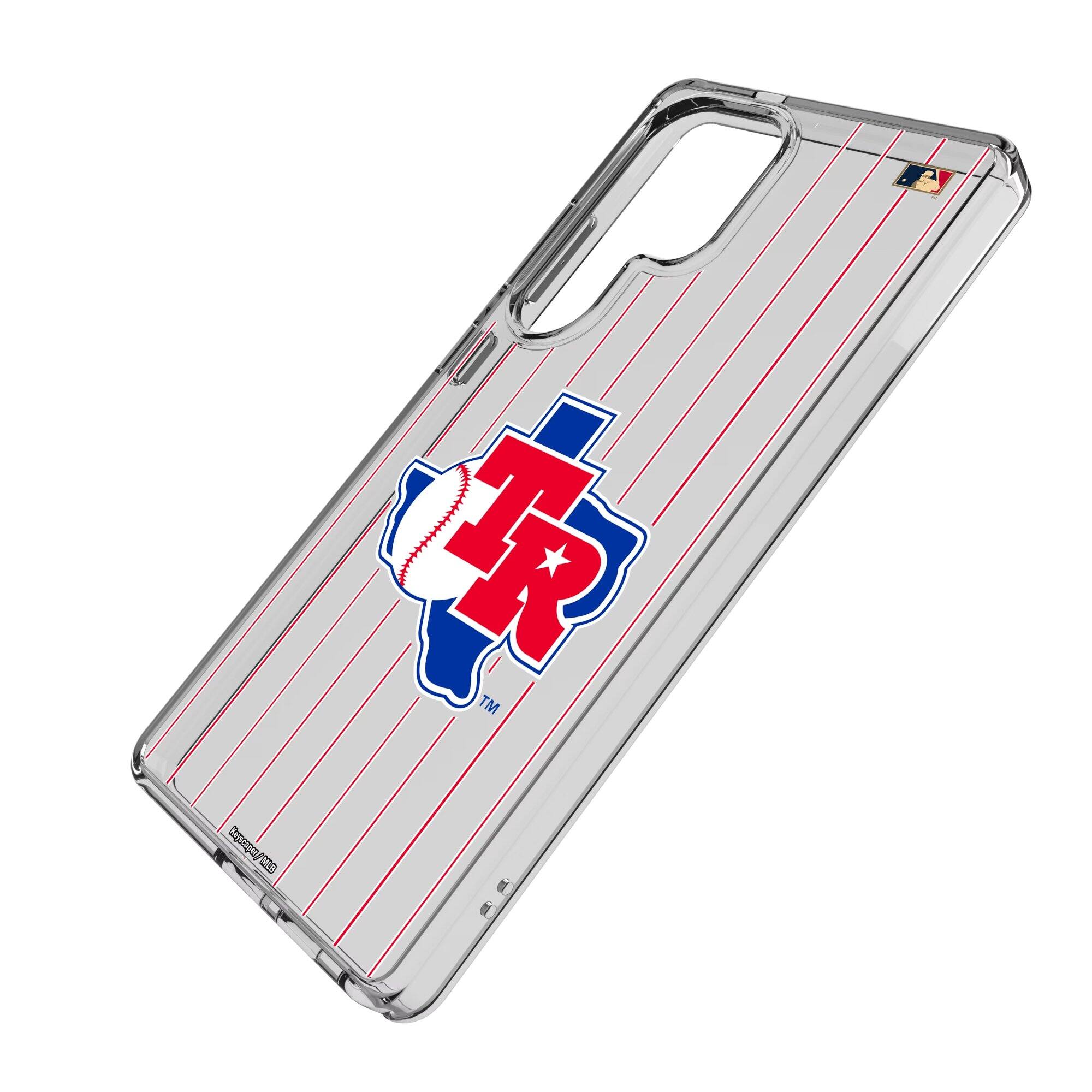 Alt View 1. Keyscaper - Texas Rangers Cooperstown Galaxy Clear Case - S23 - Multicolor.