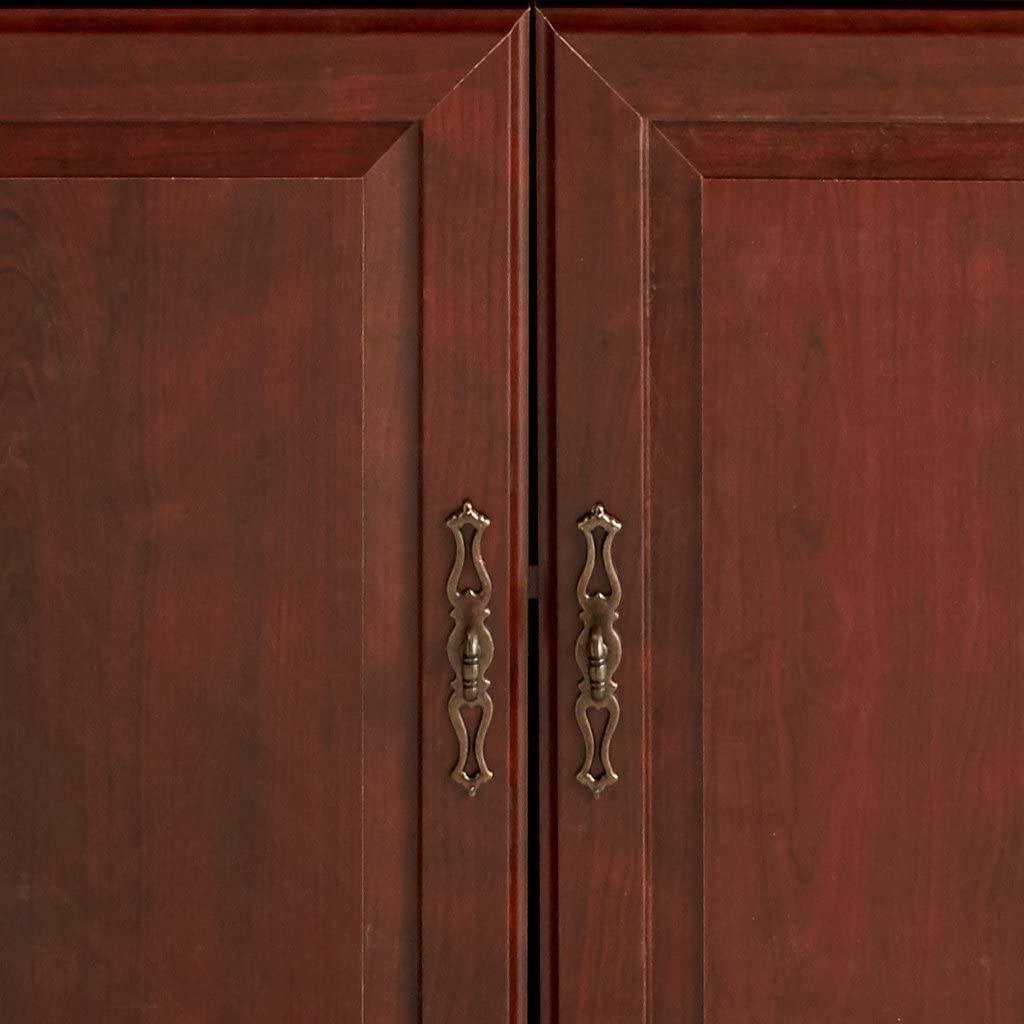 Left. Hivvago - 71-inch High 3-Shelf Wooden Bookcase with Storage Drawer in Cherry Finish - Cherry Finish.