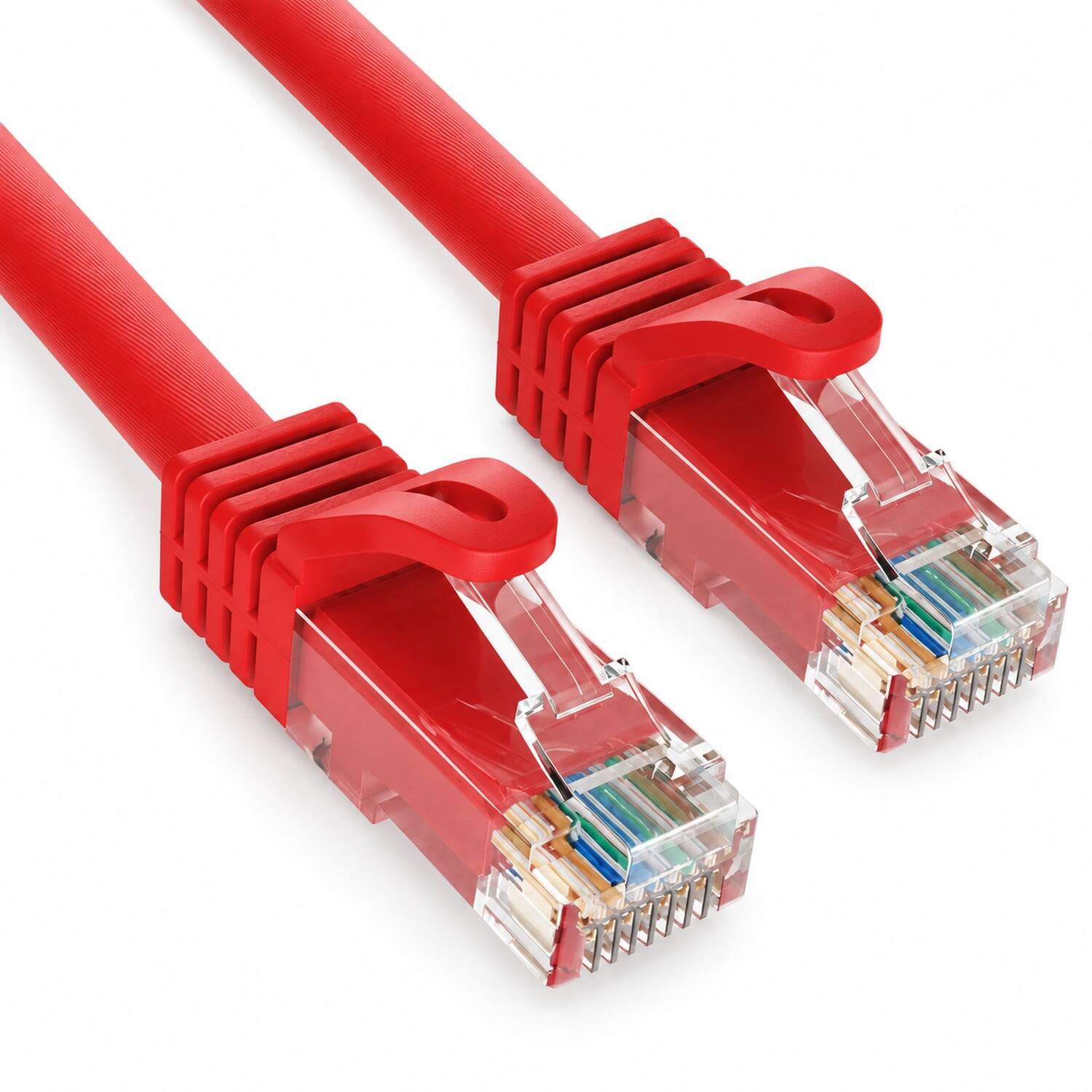 Front. Sanoxy - SANOXY Cables and Adapters; 1ft Cat6a 600 MHz UTP Snagless Ethernet Network Patch Cable, Red - Red.