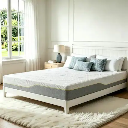 Front. Bestier - 14 Inch Queen Size Gel Memory Foam Mattress, Breathable Design, High-Density Pressure Relief Support - Grey.