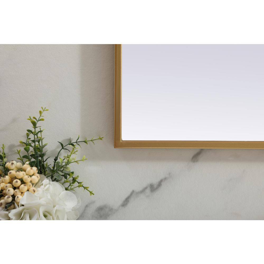 Alt View 4. Elegant Decor - Metal Frame Arch Mirror 40x38 Inch in Brass - Brass.