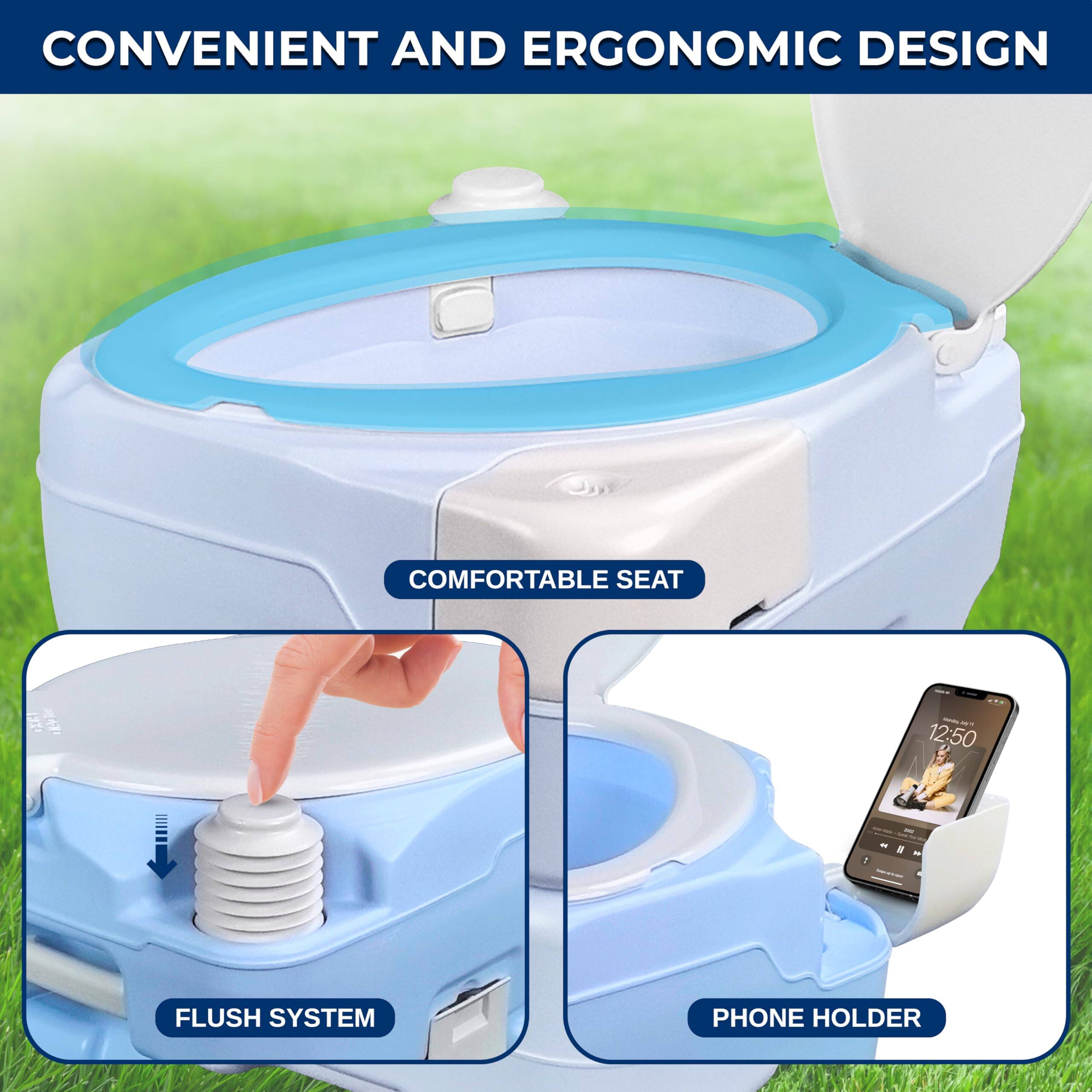 CONVENIENT AND ERGONOMIC DESIGN

COMFORTABLE SEAT

FLUSH SYSTEM

PHONE HOLDER