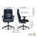 Left. Thomasville - Darius Bonded Leather Executive Modern Office Chair with Adjustable Arms - Navy.