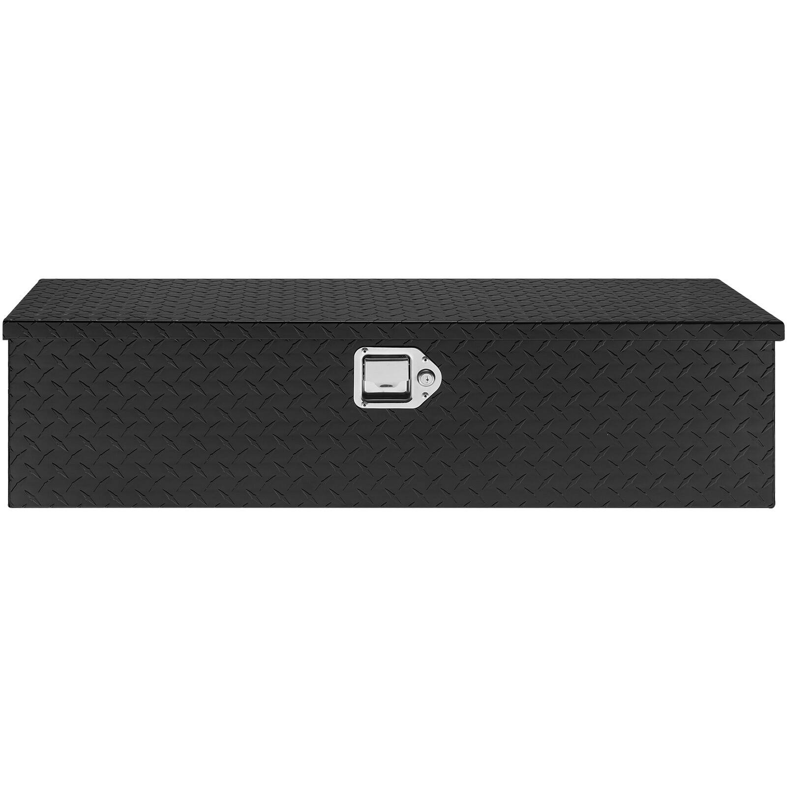 Alt View 5. VEVOR - Heavy Duty Aluminum Truck Bed Tool Box, Diamond Plate Tool Box with Side Handle and Lock Keys - Black.
