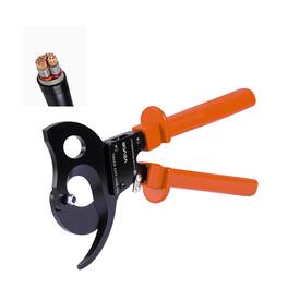 VEVOR - Ratcheting Cable Cutter, Spring Steel Blades with PVC-Coated Handles, Quick-Release Button, Heavy Duty Ratchet Cable - Black + Red (Handle Cover)