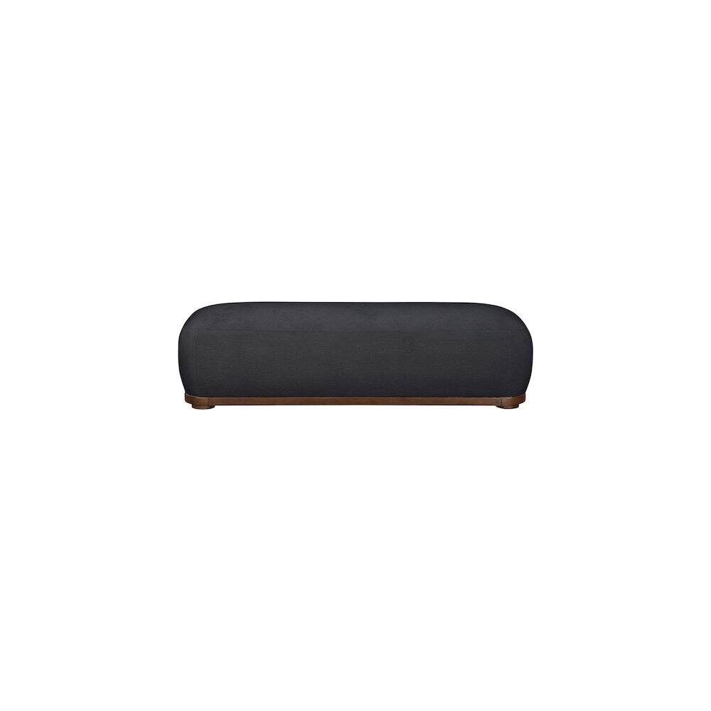 Alt View 2. Meridian Furniture - Calum Black Chenille Fabric Bench - Black.