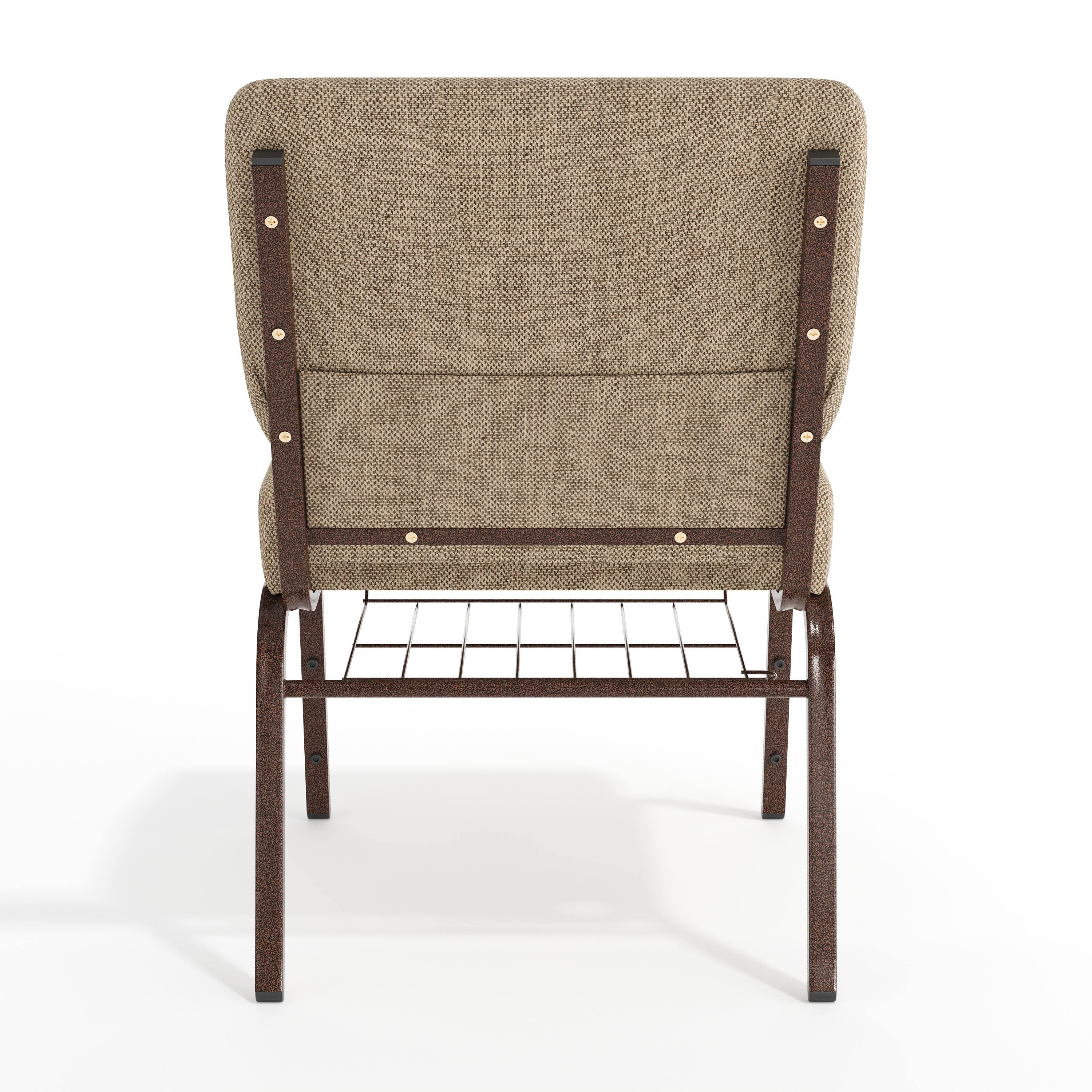 Alt View 7. Emma + Oliver - 21"W Church/Reception Guest Chair with Communion Cup Book Rack - Beige Fabric/Copper Vein Frame.