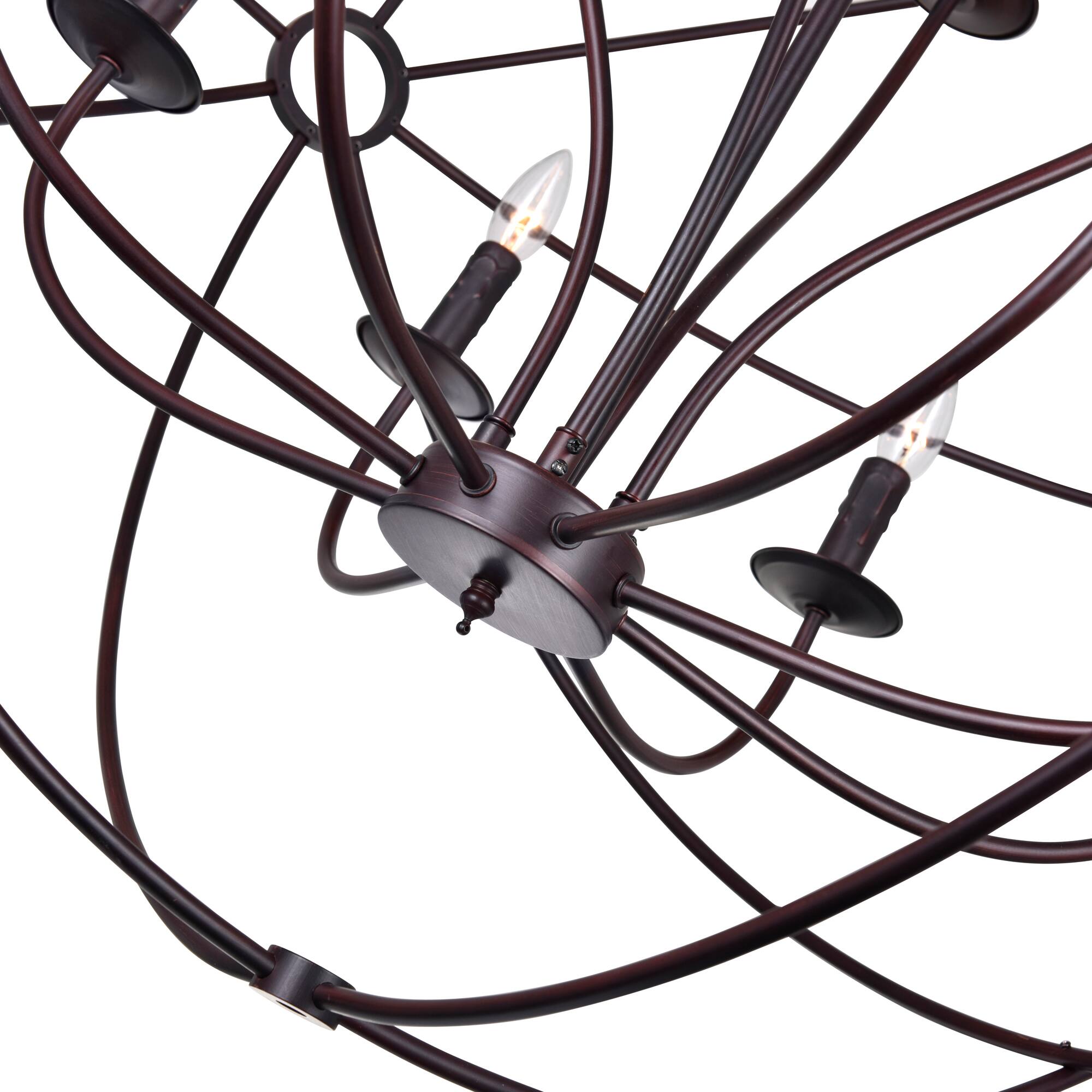 Alt View 1. CWI Lighting - Arza 12 Light Up Chandelier With Brown Finish - Brown.