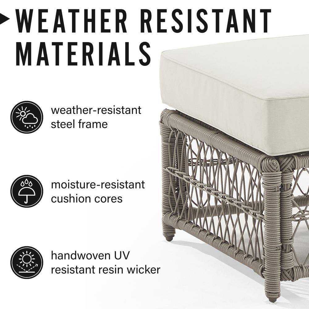 WEATHER RESISTANT MATERIALS

- weather-resistant steel frame
- moisture-resistant cushion cores
- handwoven UV resistant resin wicker