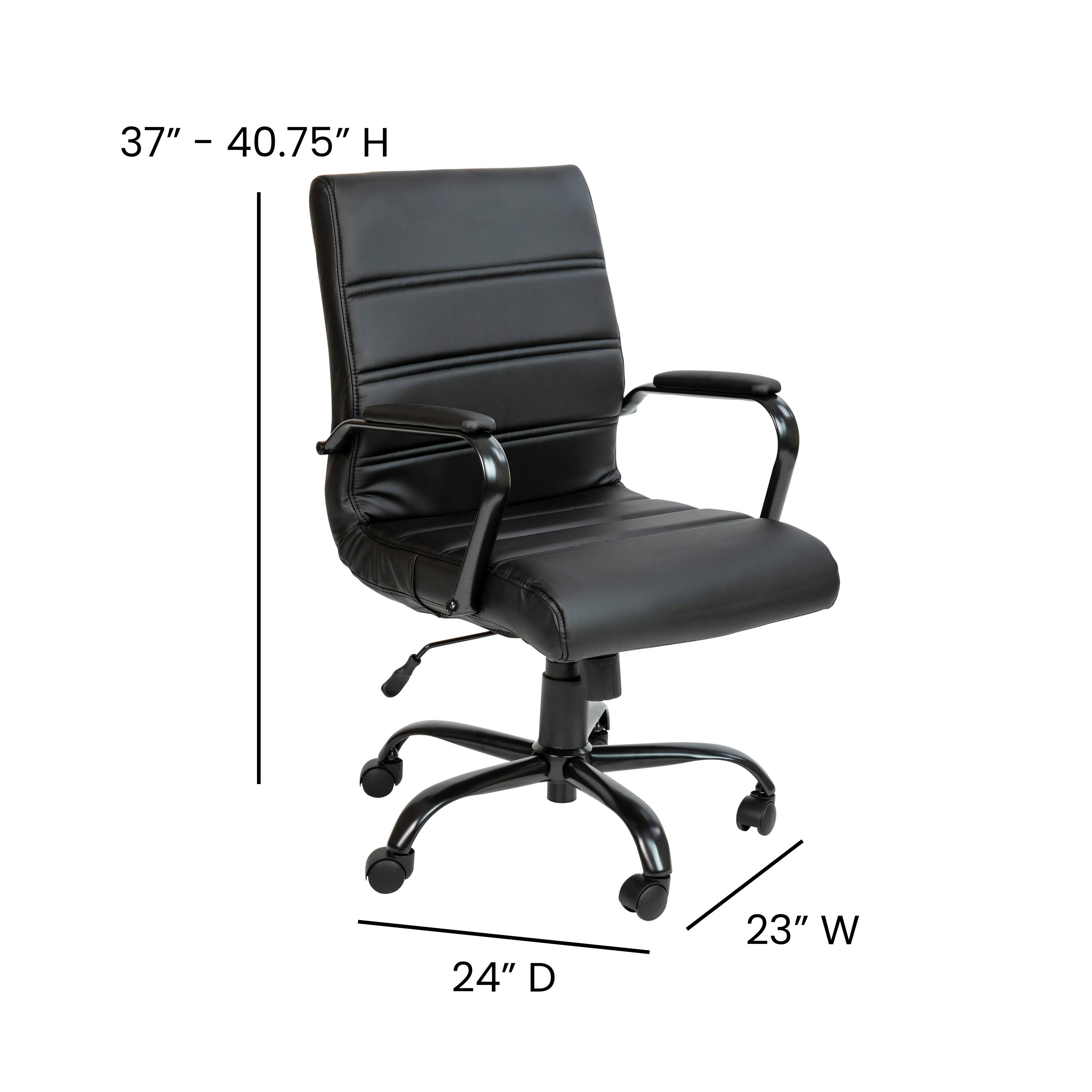 37" - 40.75" H  
24" D  
23" W