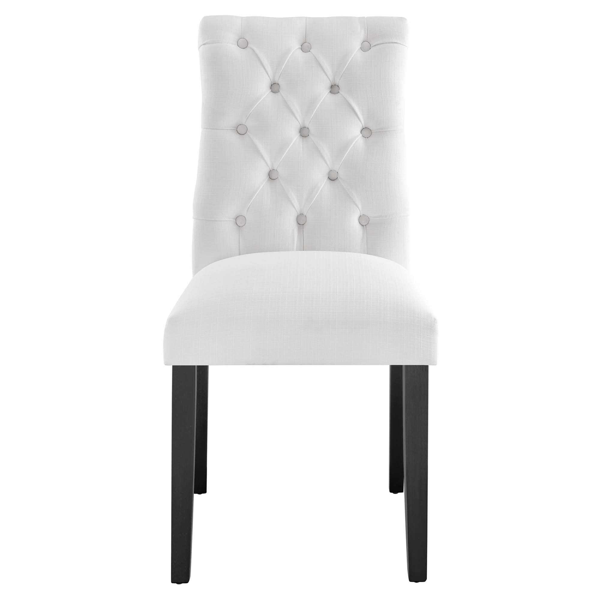 Alt View 1. Modway - Duchess Button Tufted Fabric Dining Chair by Modway - White.