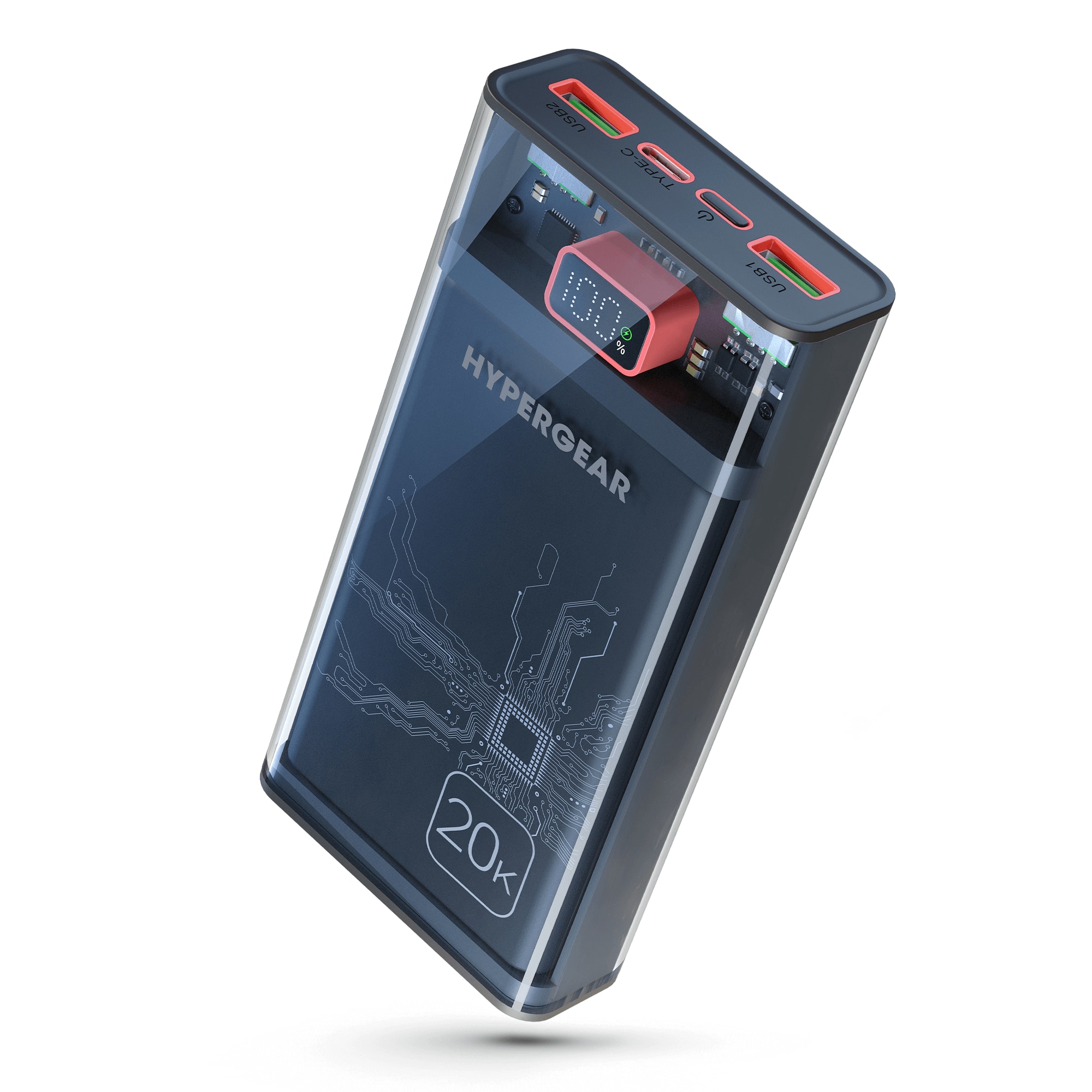 HyperGear - ClearCharge XL 20000mAh Transparent PD Power Bank