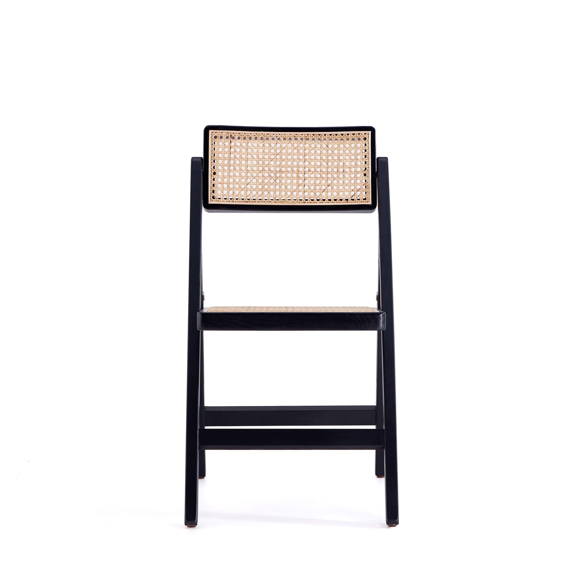 Alt View 1. Manhattan Comfort - Pullman Industry Chic Wood Folding Chair - Set of 2 - Black and Natural.