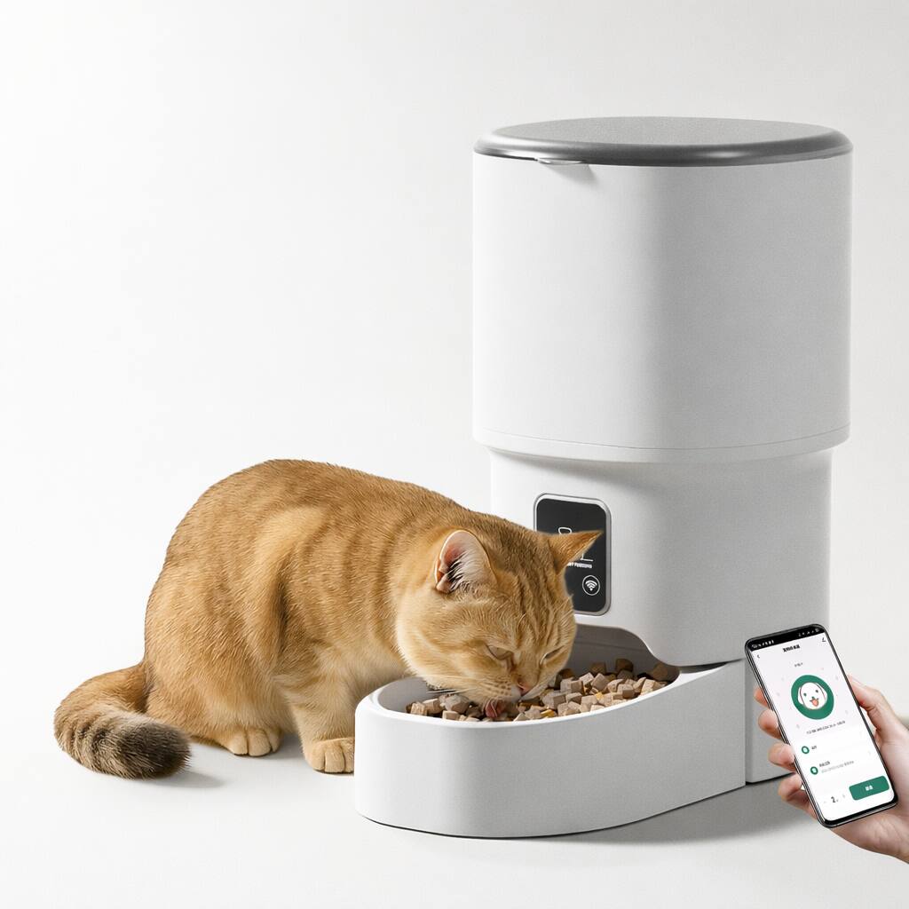 Alt View 2. Cluzine - Smart Automatic Pet Feeder with Timer, Remote Voice Control & Video Monitoring for Home Use - White.