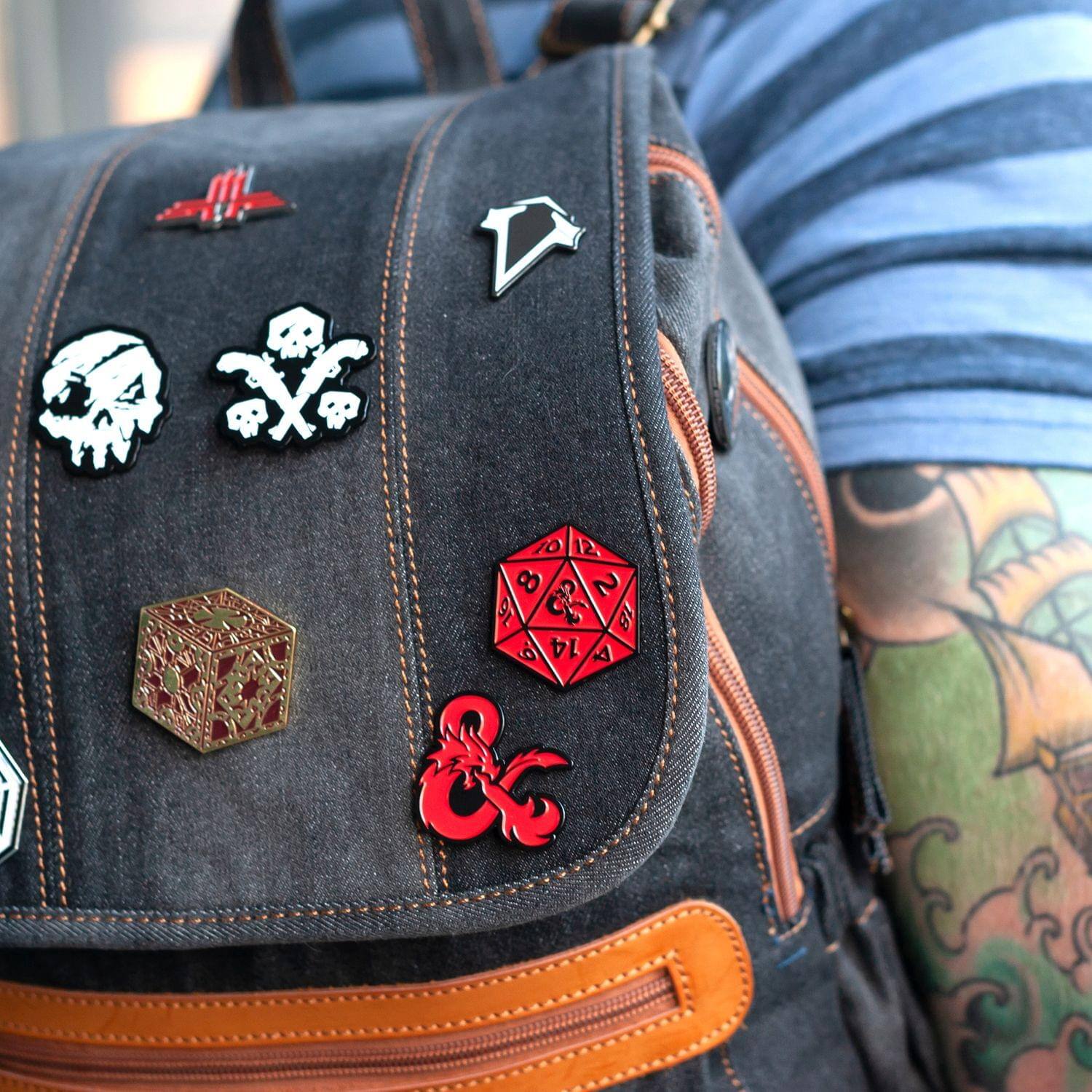 Alt View 10. Just Funky - Dungeons & Dragons D20 Die and Ampersand Exclusive Enamel Pin Set - Black.