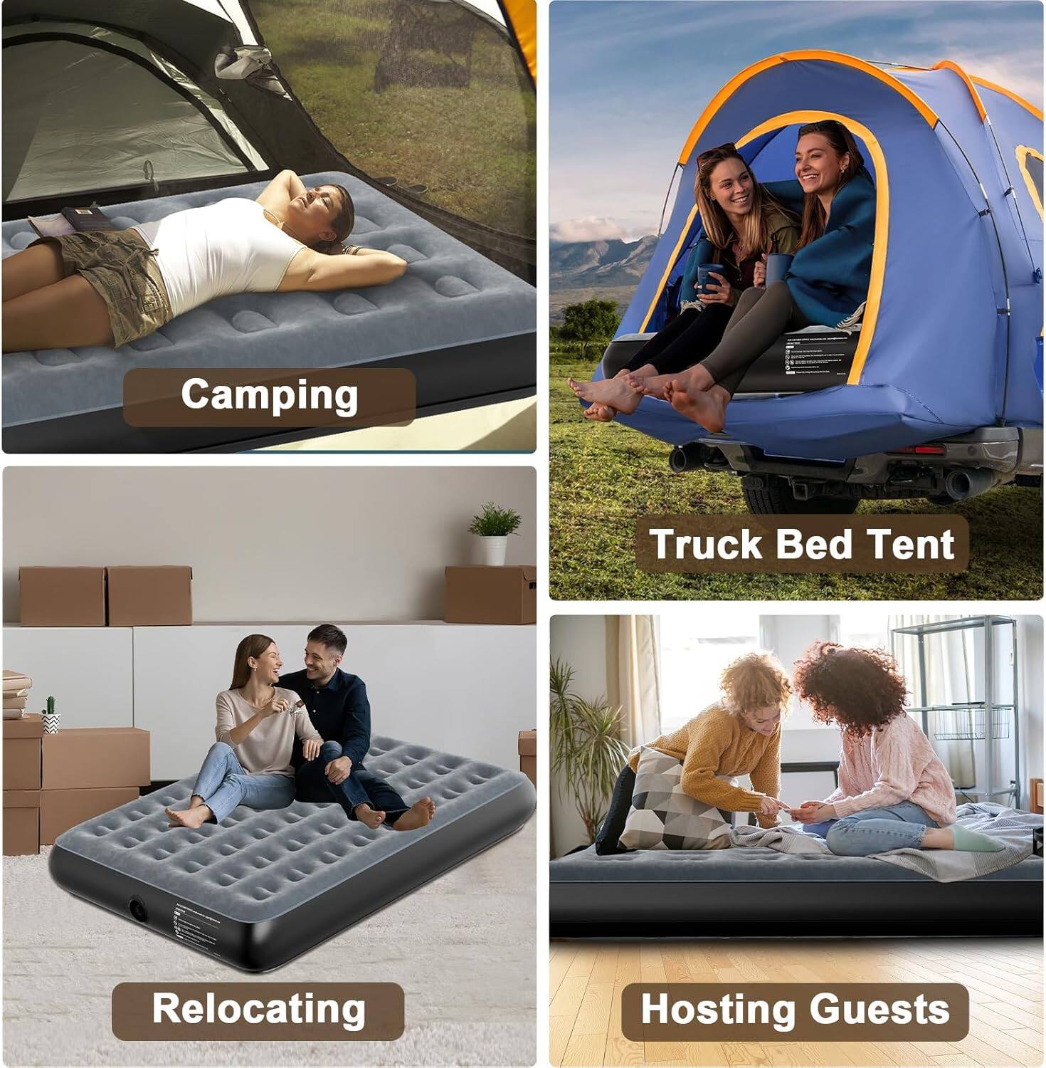 Camping  
Truck Bed Tent  
Relocating  
Hosting Guests