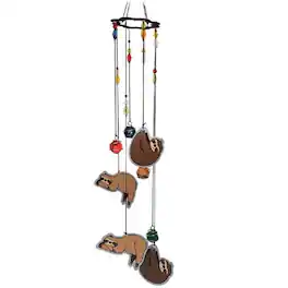 Spoontiques - Sloth Metal Wind Chime Outdoor Garden Décor Backyard and Patio Decoration 17 inch