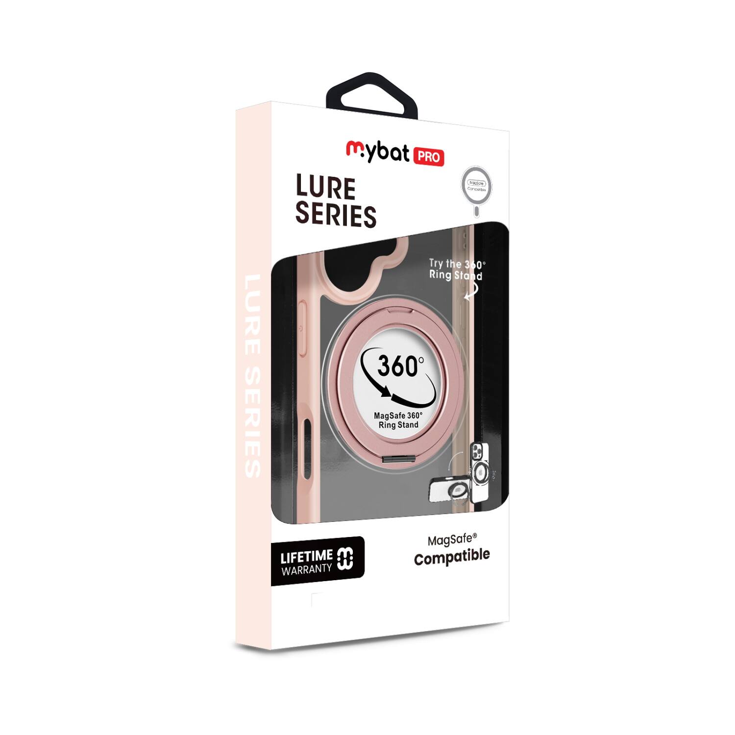 mybat PRO  
LURE SERIES  

Try the 360° Ring Stand  

360°  
MagSafe 360° Ring Stand  

MagSafe® Compatible  

LIFETIME WARRANTY