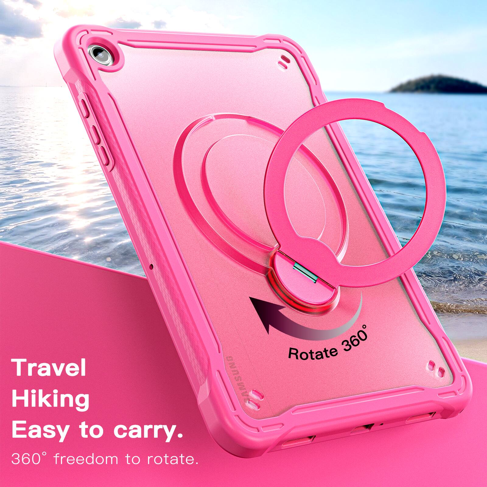 Travel Hiking Easy to carry.  
360° freedom to rotate.  
SAMSUNG  
Rotate 360°