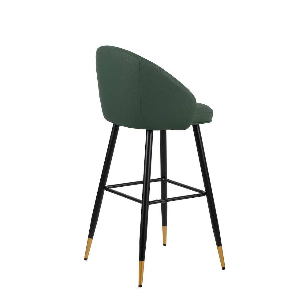 Alt View 1. New Classic Furniture - New Classic Furniture Oliver Vegan Leather Bar Chair in Green (Set of 4) - Green.