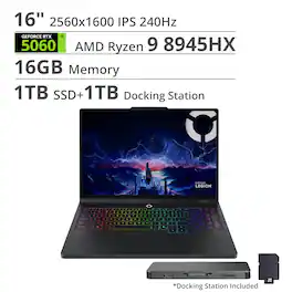 Lenovo - Legion Pro 5 16" 2.5K Gaming Laptop - AMD Ryzen 9 8945HX 2023 - NVIDIA GeForce RTX 5060 - 16GB Memory - 1TB SSD - Eclipse Black
