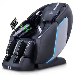MassaMax - MT398 4D Massage Chair Full Body Stretch,Zero Gravity with Heat Therapy,Extended Footrest,Foot Rollers - Black