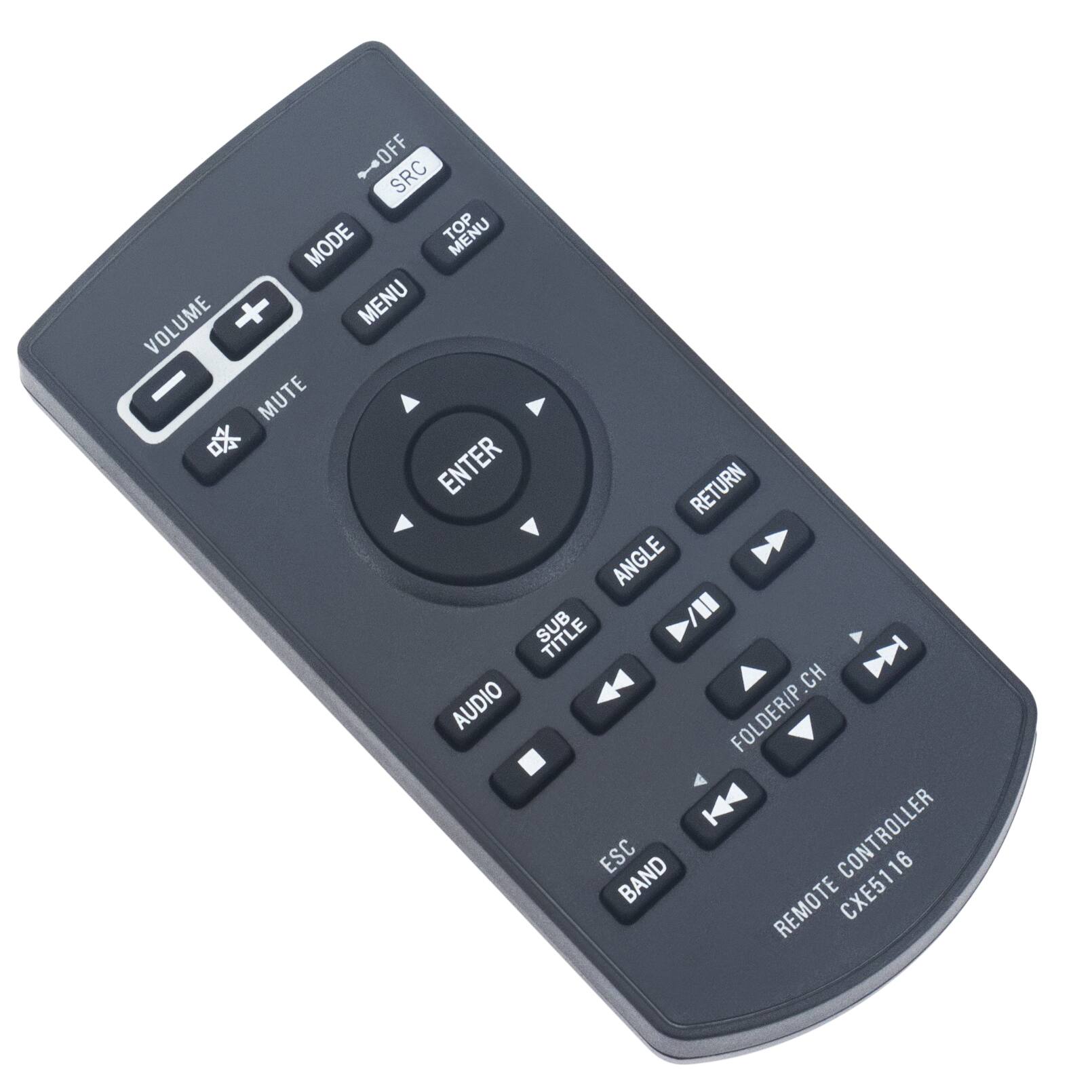 OFF SRC MODE MENU VOLUME + MENU MUTE ENTER RETURN ANGLE SUB TITLE CH AUDIO FOLDER/P ESC BAND CONTROLLER 16 REMOTE CX5116