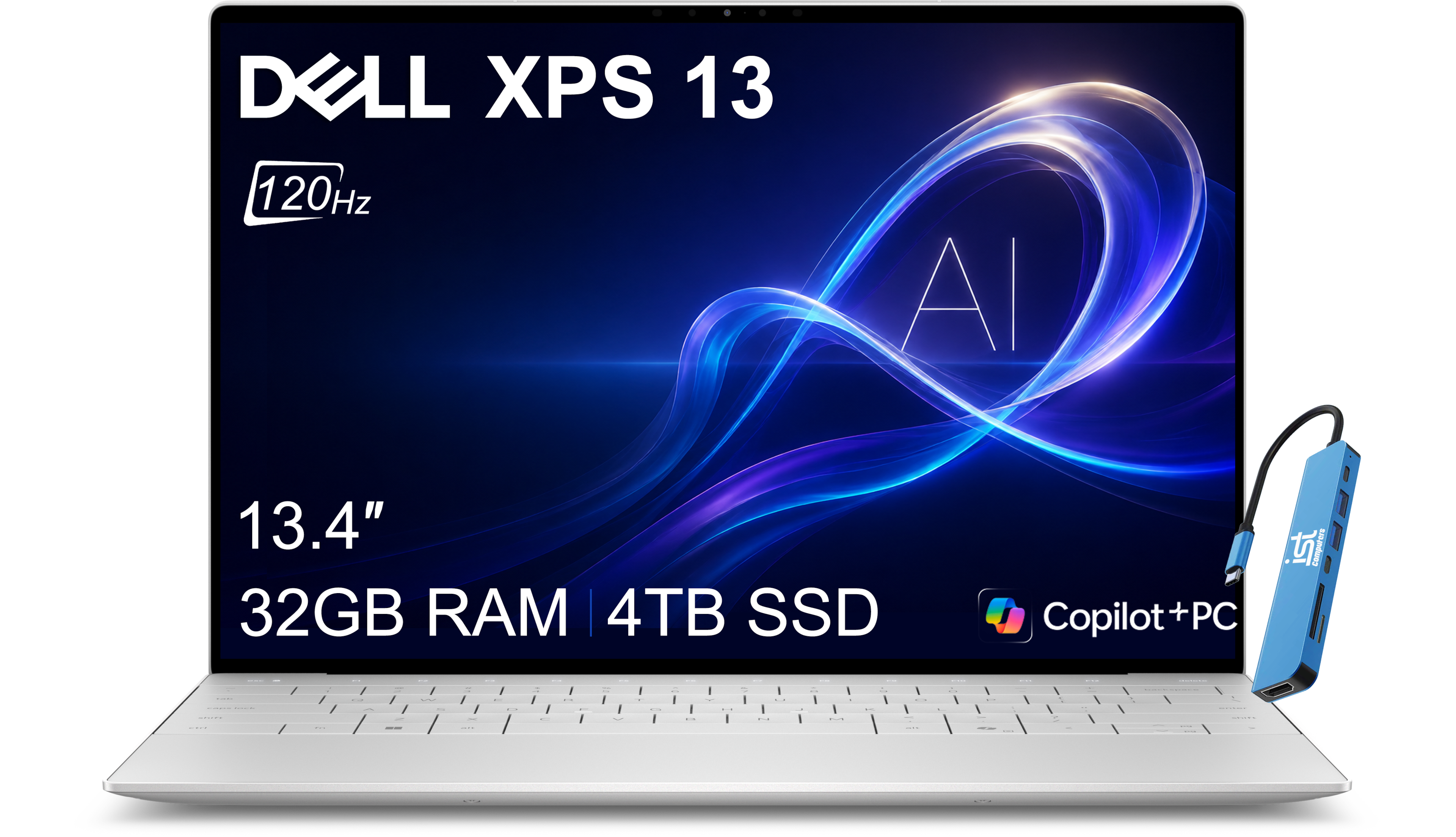 Dell - Upgraded - XPS 13 - Copilot+ PC - 13.4" WUXGA Laptop - Snapdragon X Elite X1E-80-100 2024 - 32GB RAM - 4TB Storage - Win11Pro - Platinum