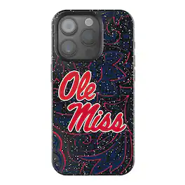 Keyscaper - NCAA - Ole Miss Rebels Paisley Bling iPhone Case - 15 - Black