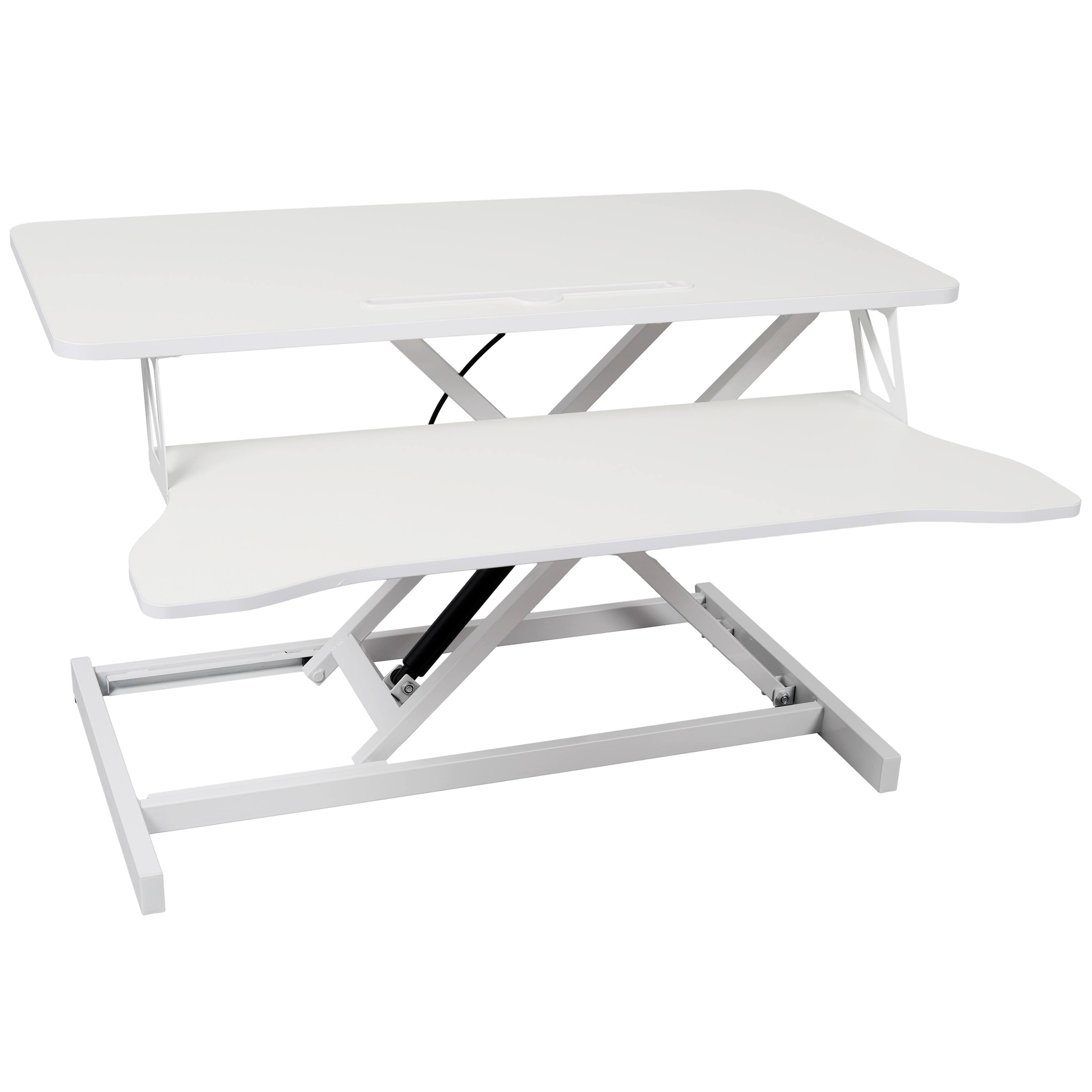 Angle. GOODSILO - Adjustable Height Standing Laptop Desk | Sit Stand Up Workstation with Keyboard Tray - White.