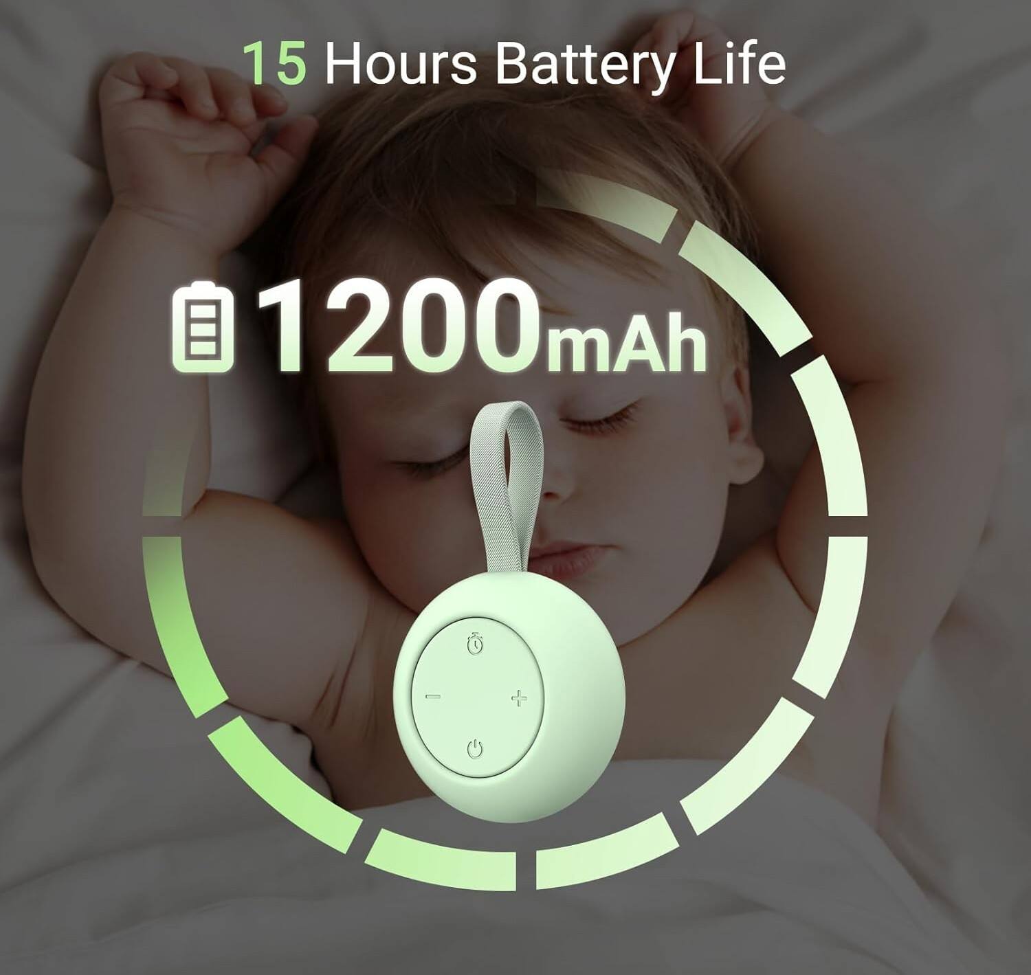 15 Hours Battery Life  
1200mAh
