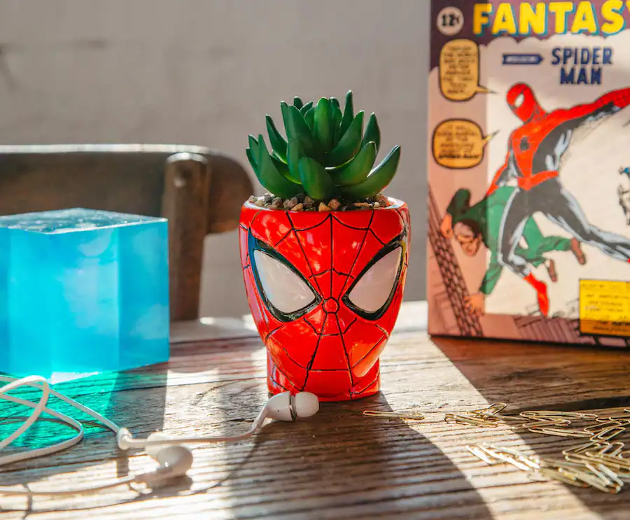Marvel Comics Spider Man 3 Inch Ceramic Mini Planter With Artificial ...