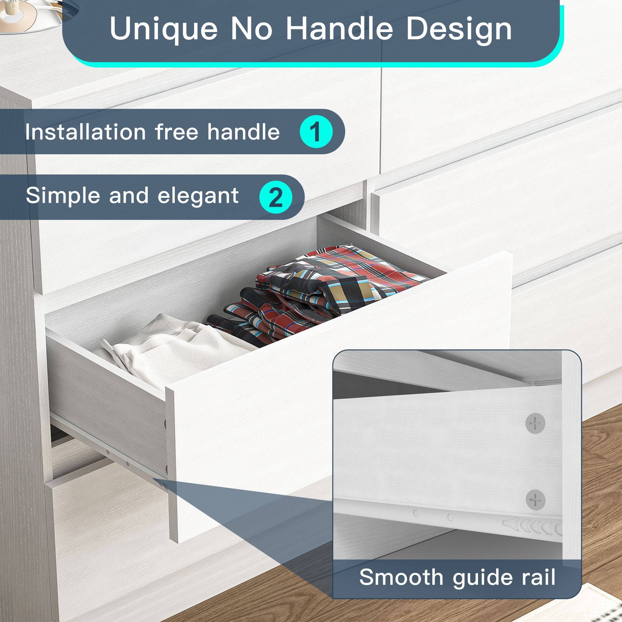 Unique No Handle Design

1. Installation free handle
2. Simple and elegant

Smooth guide rail
