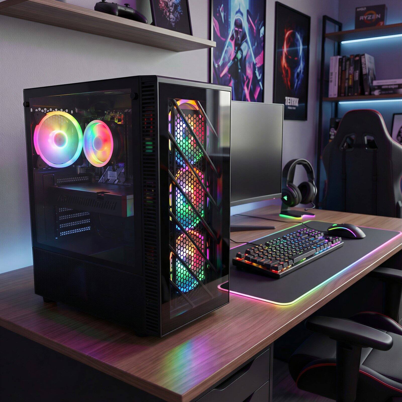 STGAubron Gaming Desktop PC, Intel Celeron G5905 3.5GHz, Radeon RX