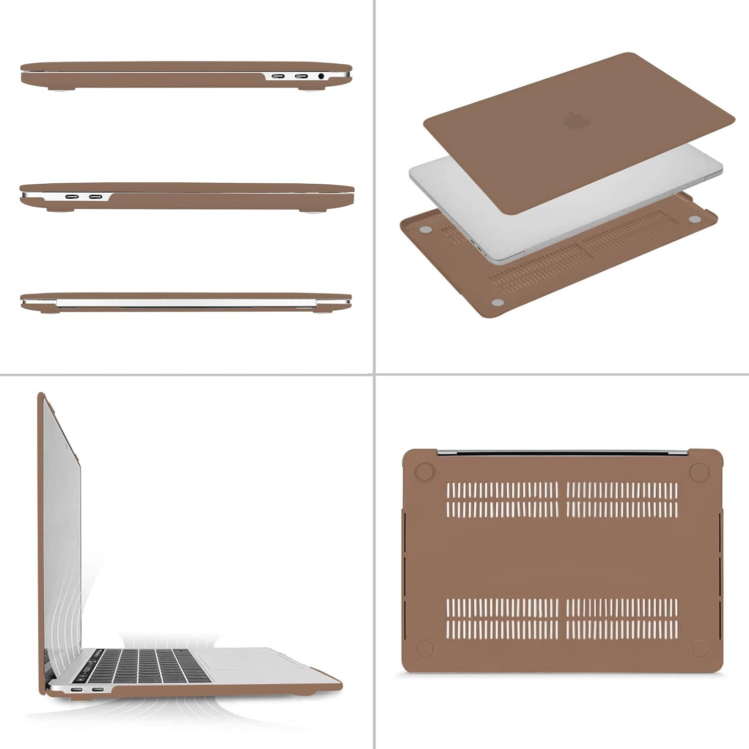 Alt View 1. mosiso - MacBook Pro 13" hard shell case with keyboard skins, screen protector and storage bag - Caramel Brown.