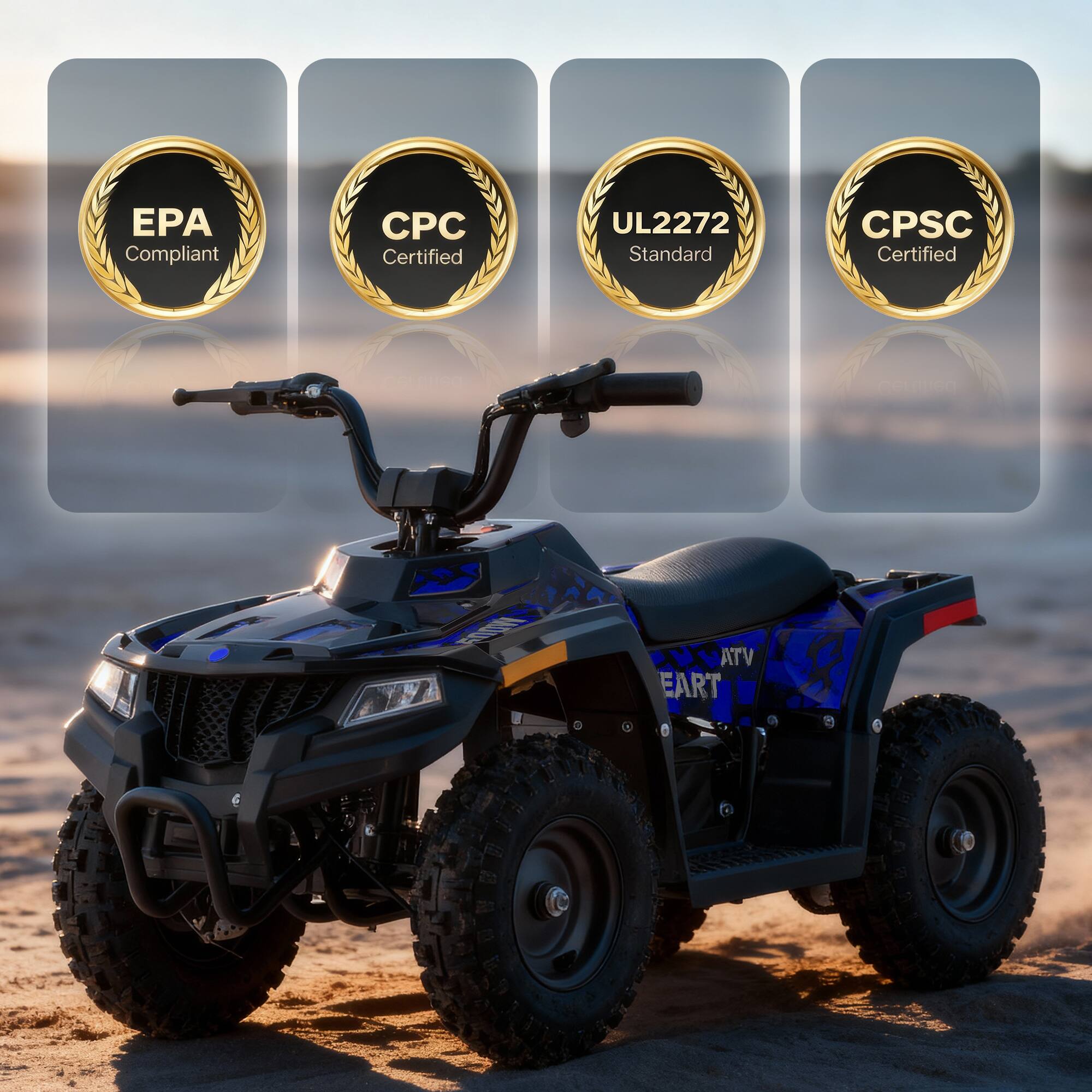 EPA Compliant  
CPC Certified  
UL2272 Standard  
CPSC Certified  
Wona  
VTA EART